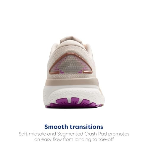 Brooks Women’s Ghost 16 Neutral Running Shoe - Almond Peach/Coconut/Purple - 9.5 Medium - Image 3