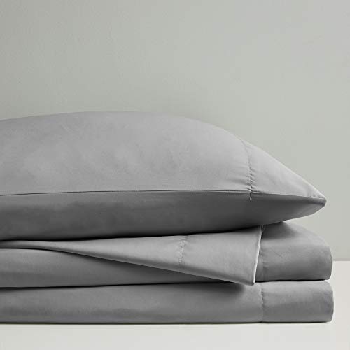Sleep Philosophy Smart Cool Microfiber Moisture-Wicking Breathable 4 Piece Cooling Sheet Set, Queen Size, Grey (SHET20-962) - Image 4