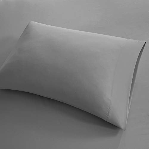 Sleep Philosophy Smart Cool Microfiber Moisture-Wicking Breathable 4 Piece Cooling Sheet Set, Queen Size, Grey (SHET20-962) - Image 3