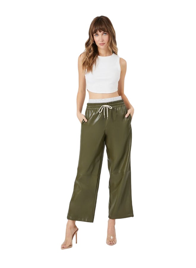FOREVER 21 Faux Leather Drawstring Pants - Image 1