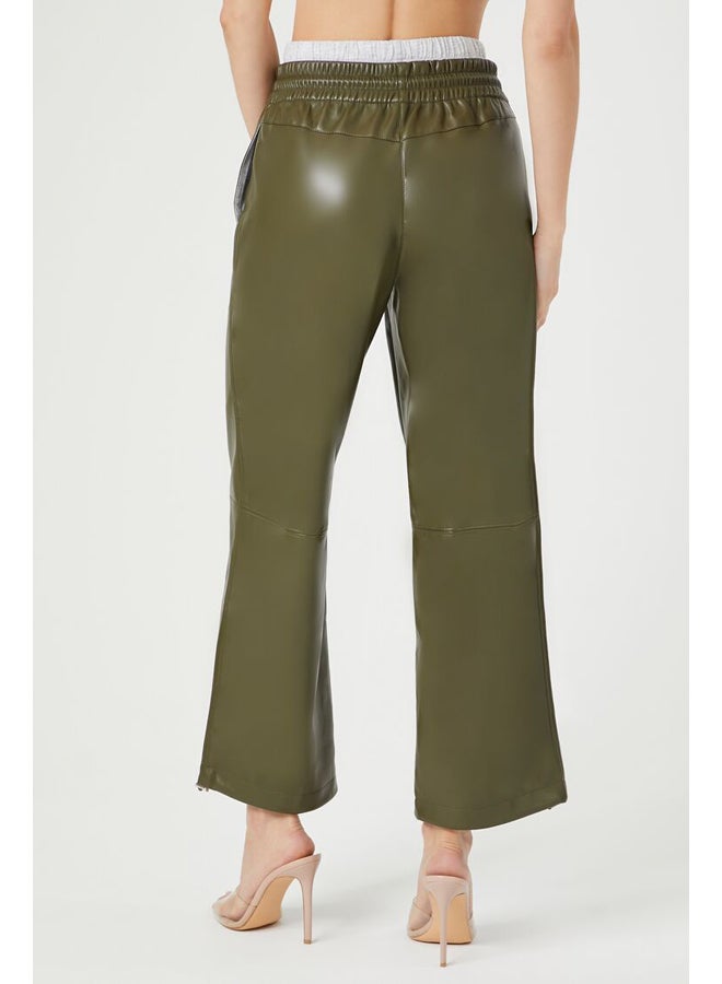 FOREVER 21 Faux Leather Drawstring Pants - Image 4