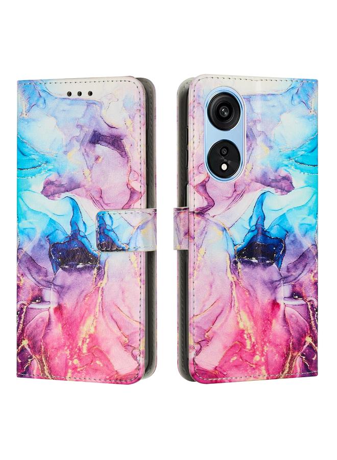 اس-توب جراب لهاتف OPPO A1 Pro/Reno8 T 5G جراب هاتف جلدي بنمط رخامي مطلي عالميًا - Image 1