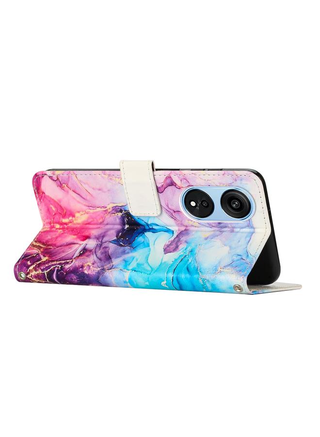 اس-توب جراب لهاتف OPPO A1 Pro/Reno8 T 5G جراب هاتف جلدي بنمط رخامي مطلي عالميًا - Image 3