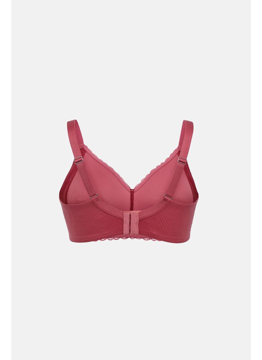 Tchibo Women Non Padded Soft Lace Bra, Rose Pink  - Image 2