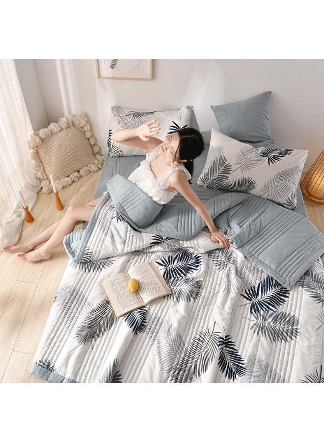 MIXDE Queen Size Quilt  Overall washable Soft Blanket  Washed Cotton Material Bed Quilt Soft and Breathable Lightweight for Spring Summer Autumn Air-conditioned Room Summer Quilt - Image 5