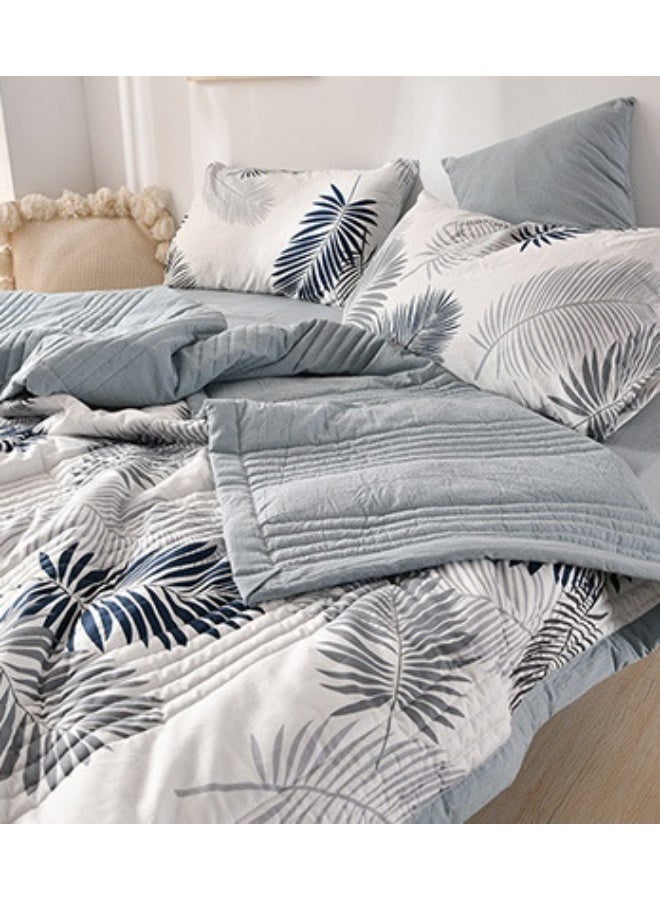 MIXDE Queen Size Quilt  Overall washable Soft Blanket  Washed Cotton Material Bed Quilt Soft and Breathable Lightweight for Spring Summer Autumn Air-conditioned Room Summer Quilt - Image 3