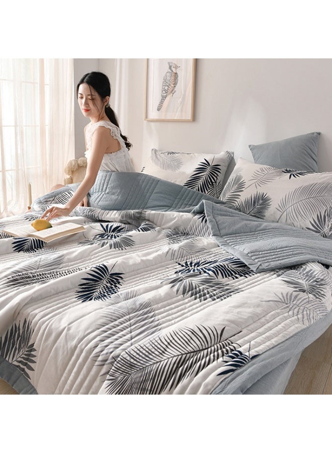 MIXDE Queen Size Quilt  Overall washable Soft Blanket  Washed Cotton Material Bed Quilt Soft and Breathable Lightweight for Spring Summer Autumn Air-conditioned Room Summer Quilt - Image 1