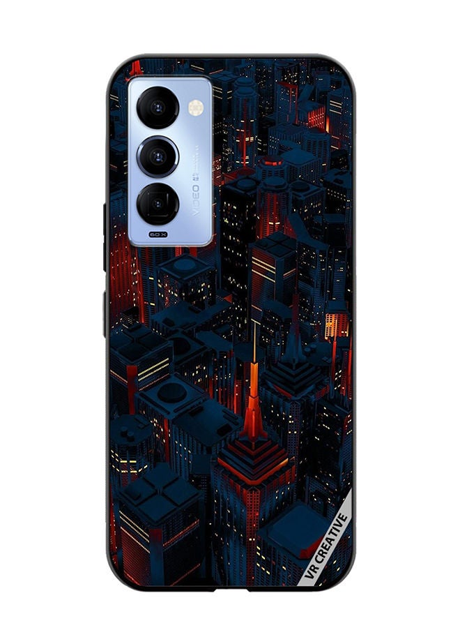 VR CREATIVE Protective Case Cover For Tecno Camon 18/18 P Dark City Design Multicolour - Image 1