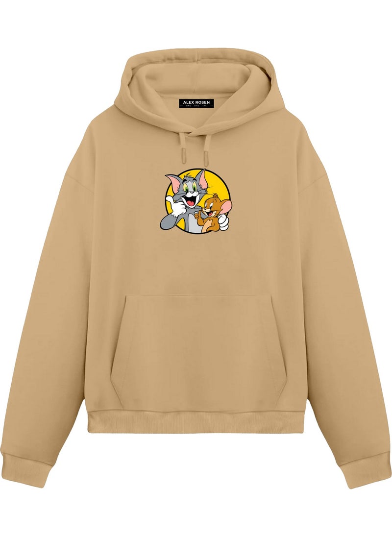 Tom and Jerry Printed Brown Unisex Oversize Fit Cotton Hooded Sweatshirt - pzsku/Z4941ED389BFA8740C934Z/45/_/1740644269/04c4695c-b767-4019-ae86-3b14f20be8a0