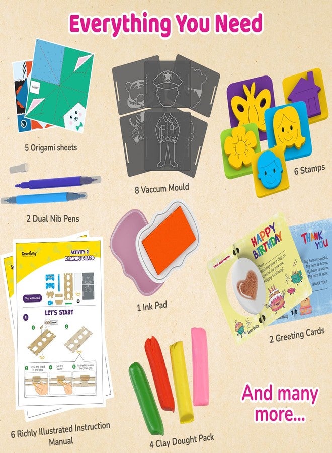 Smartivity 20 in 1 Art and Craft Kit I for 5,6,7,8,9 Year Old Girls & Boys I Clay, Stamp, Tracing, 3D House, Origami & Many More I Toys for Kids Age 5,6,7,8,9 - Image 3