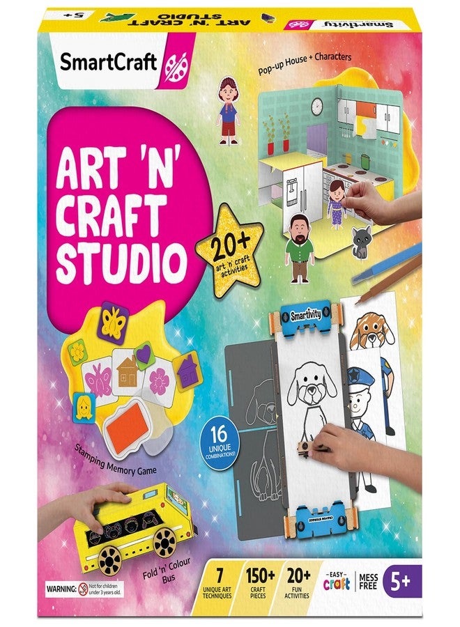 Smartivity 20 in 1 Art and Craft Kit I for 5,6,7,8,9 Year Old Girls & Boys I Clay, Stamp, Tracing, 3D House, Origami & Many More I Toys for Kids Age 5,6,7,8,9 - Image 1