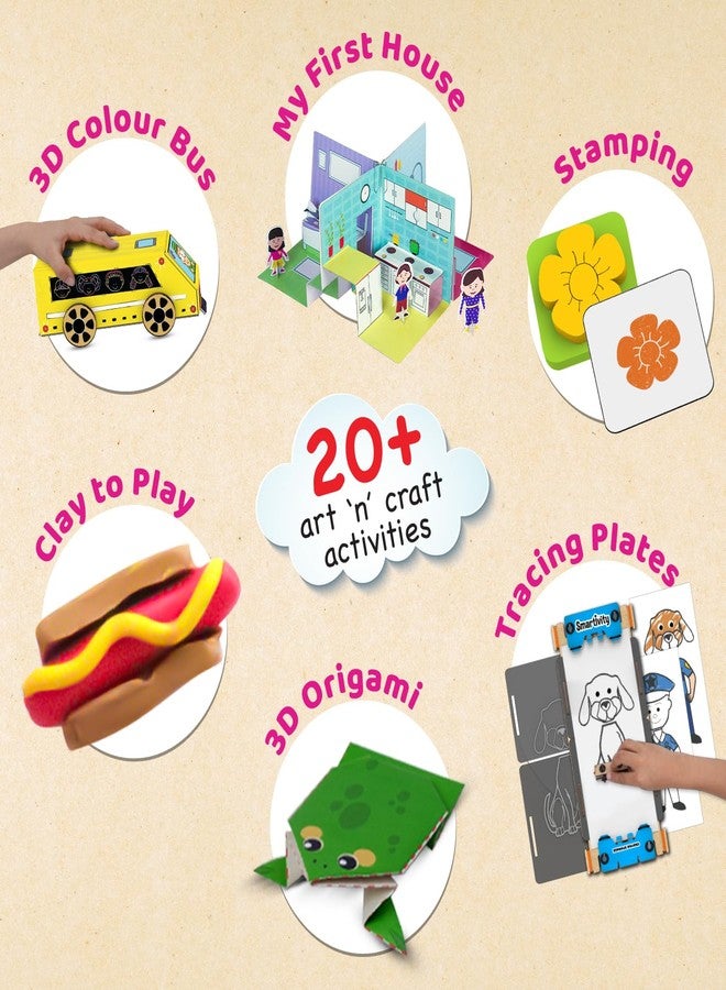 Smartivity 20 in 1 Art and Craft Kit I for 5,6,7,8,9 Year Old Girls & Boys I Clay, Stamp, Tracing, 3D House, Origami & Many More I Toys for Kids Age 5,6,7,8,9 - Image 2