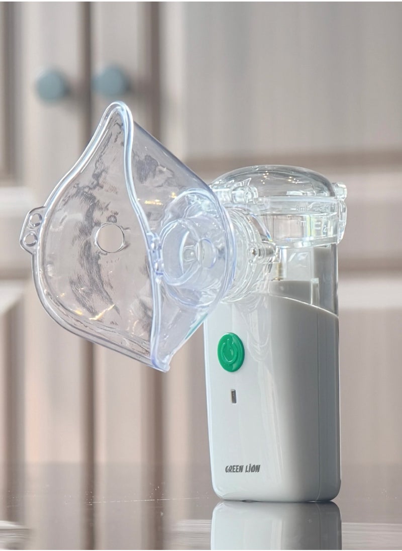 GREEN LION - Portable Nebulizer with Three Mist Modes / Asthma Treatment/ Allergy Relief / Cough Relief / Deeper Medication / Easy to Carry / Quiet Operation / Fine Mist - White - Image 1