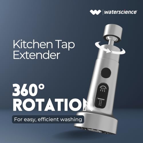 WaterScience Tap Extension for Kitchen Sink | 3 Flow Modes | Flexible Faucet Extender for Taps | Aerators for Water Tap | Upto 80% Water Saving - Wide - Image 2