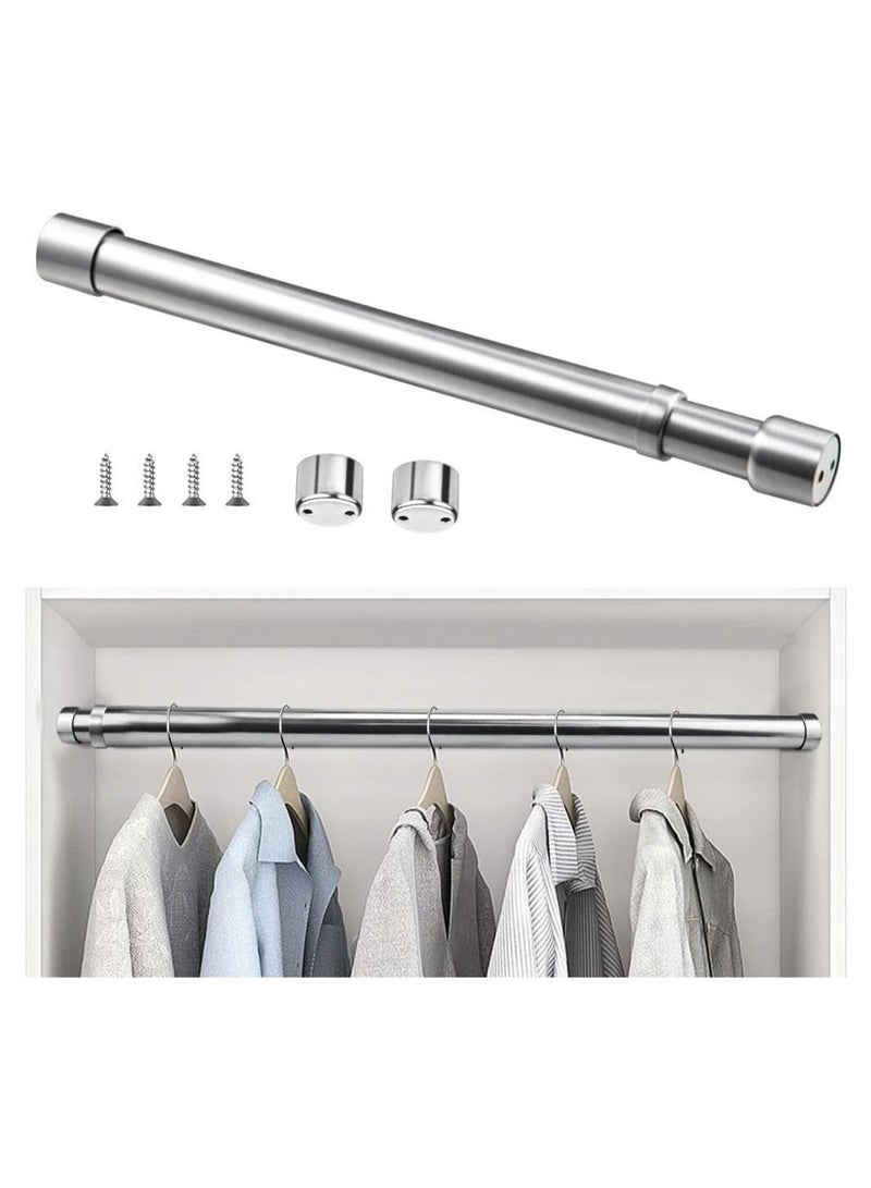 Telescopic Closet Pole 48-80 cm Stainless Steel Thickened Adjustable Wardrobe Hanging Rod for Home - Image 1