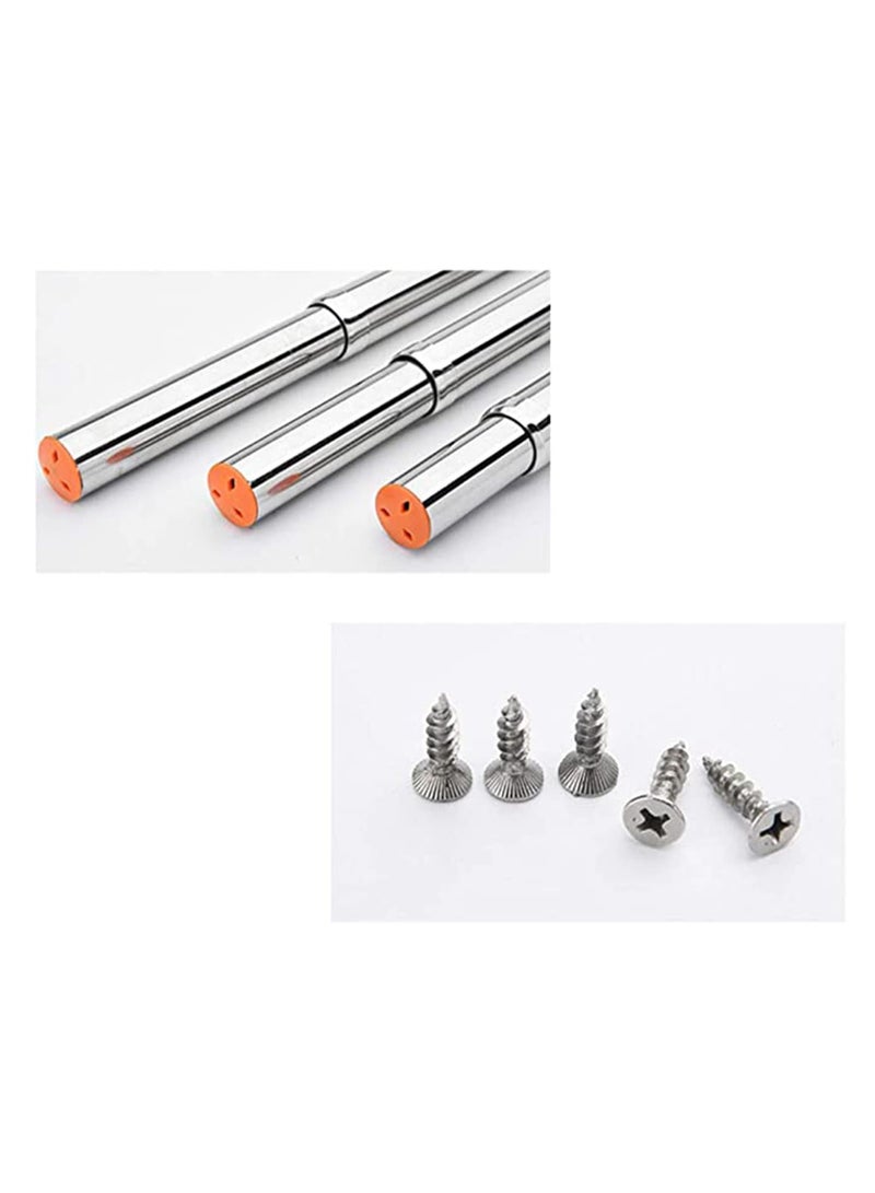 Telescopic Closet Pole 48-80 cm Stainless Steel Thickened Adjustable Wardrobe Hanging Rod for Home - Image 5