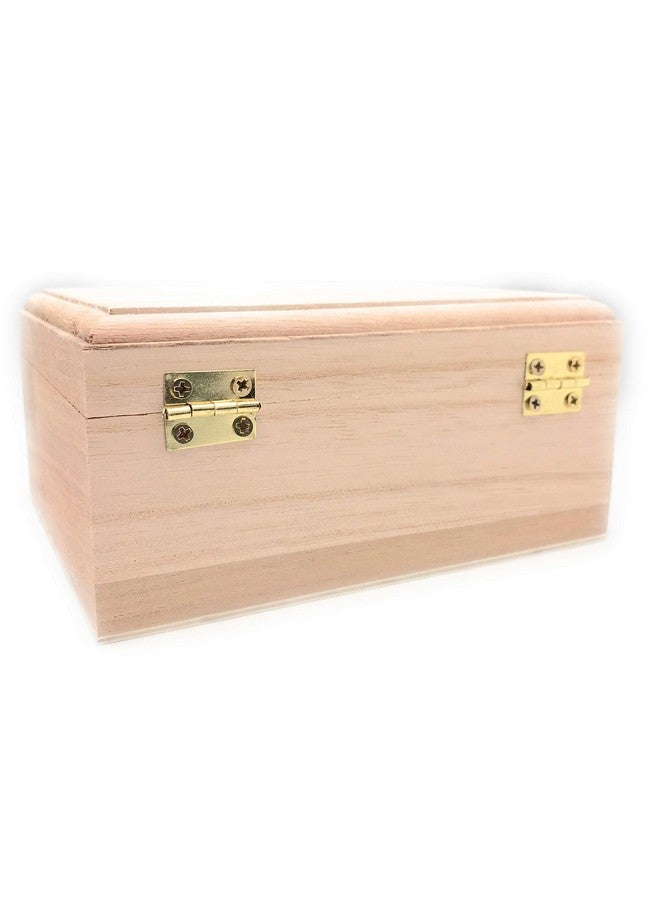 أوجامي 12 قطعة صندوق خشبي مستطيل غير مكتمل صناديق تخزين يدوية طبيعية ذاتية الصنع مع غطاء مفصلي ومشبك أمامي للهوايات الفنية - Image 4