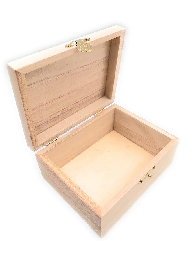 أوجامي 12 قطعة صندوق خشبي مستطيل غير مكتمل صناديق تخزين يدوية طبيعية ذاتية الصنع مع غطاء مفصلي ومشبك أمامي للهوايات الفنية - Image 3