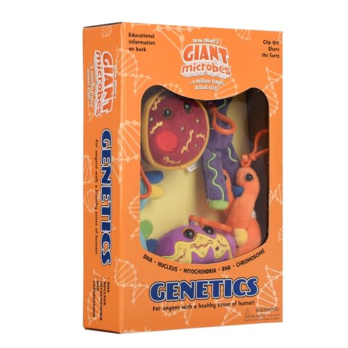 Giant Microbes صندوق هدايا موضوع الجينات من GIANTmicrobes هدايا الجينات هدايا الحمض النووي هدايا علم الأنساب لعلماء الأنساب سلسلة مفاتيح محشوة بالحمض النووي هدايا الأنساب هدايا للمعلمين في العلوم - Image 1