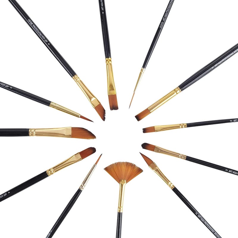 KIRA Synthetic Hair Paintbrush Set of 12 pc for Watercolor and Acrylic Painting - Image 4