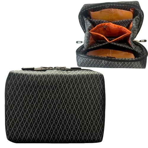 Handcuffs Cable Organiser Bag Polyester Ripstop Tech Storage Organiser for USB Cables | Powerbank Case | Charger Bags| Hard Disk Pouch | Gadgets Organizer (Black) - Image 1