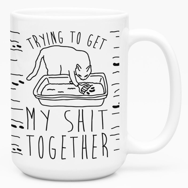 LookHUMAN Cat Coffee Mug  Funny Coffee Mugs Adult Humor DoubleSided Print Ceramic Coffee Cups as Cat Themed Gifts for Women  Men Dishwasher Safe Novelty Coffee Mugs for Women  Men 15oz