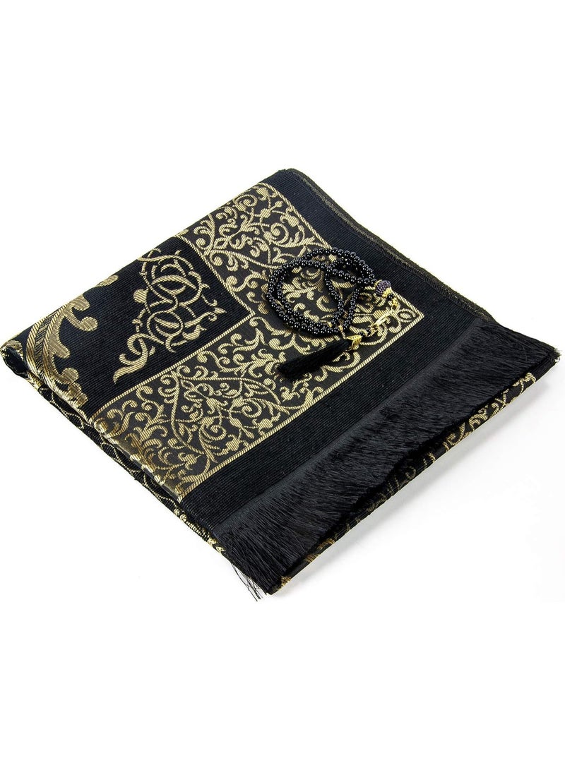 DubaiGallery 1pc Classic Woven Prayer Rug, Rosary Gift Box Combination Floor Mat, Muslim Prayer Rug Set, Indoor And Outdoor Available, Machine Washable, Islamic Prayer Mat For Men Women, Great Ramadan Gifts - Image 3