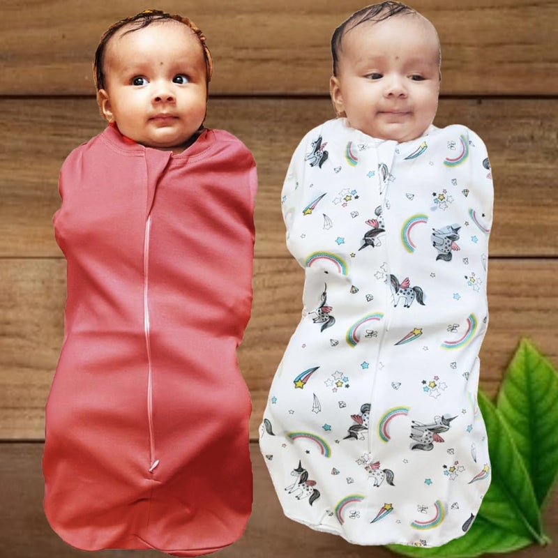 MammaChamp Zipper PODSwaddle Sleeping SackBagWrapBlankets New Born Baby for 03 Months Pack of 2 - Image 2