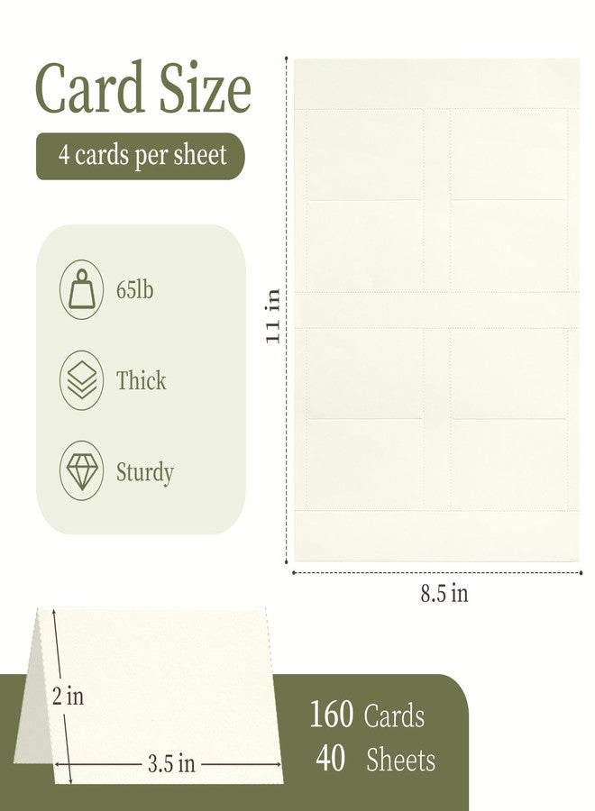 Goefun Cream Printable Place Cards 2" x 3.5", Goefun 160 Pcs Tent Card 65lb Blank Name Cards for Table Setting, Wedding, Dinner Party & Metting - Image 2