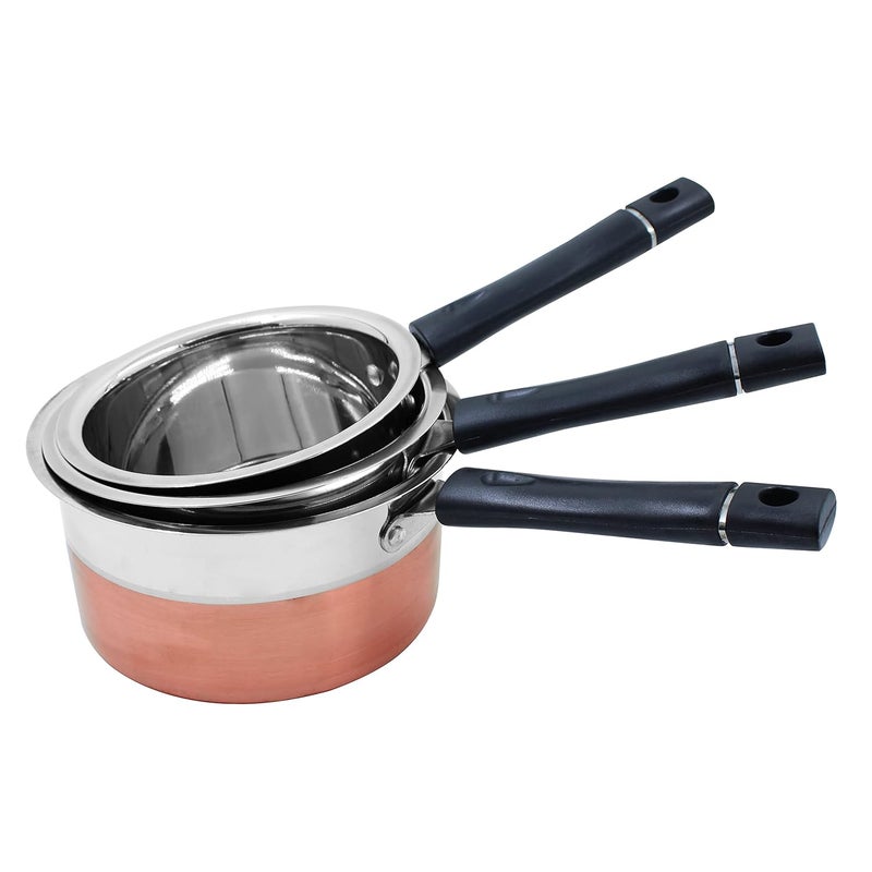Spillbox Stainless Steel Induction and Gas Compatible Heavy Base Sauce Pan Tea Pan Milk Pan for Kitchen Utensils Cookware Copper Bottom - Image 4