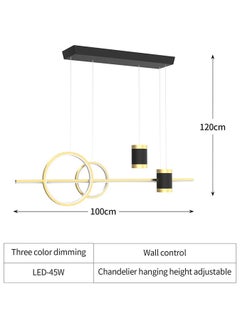 Sumkyle LED Modern Wave Shape Pendant Light 45W Dimmable Chandelier Hanging Lighting Fixture Black Chandeliers For Dining Room Restaurant Kitchen Island Table  - Image 2