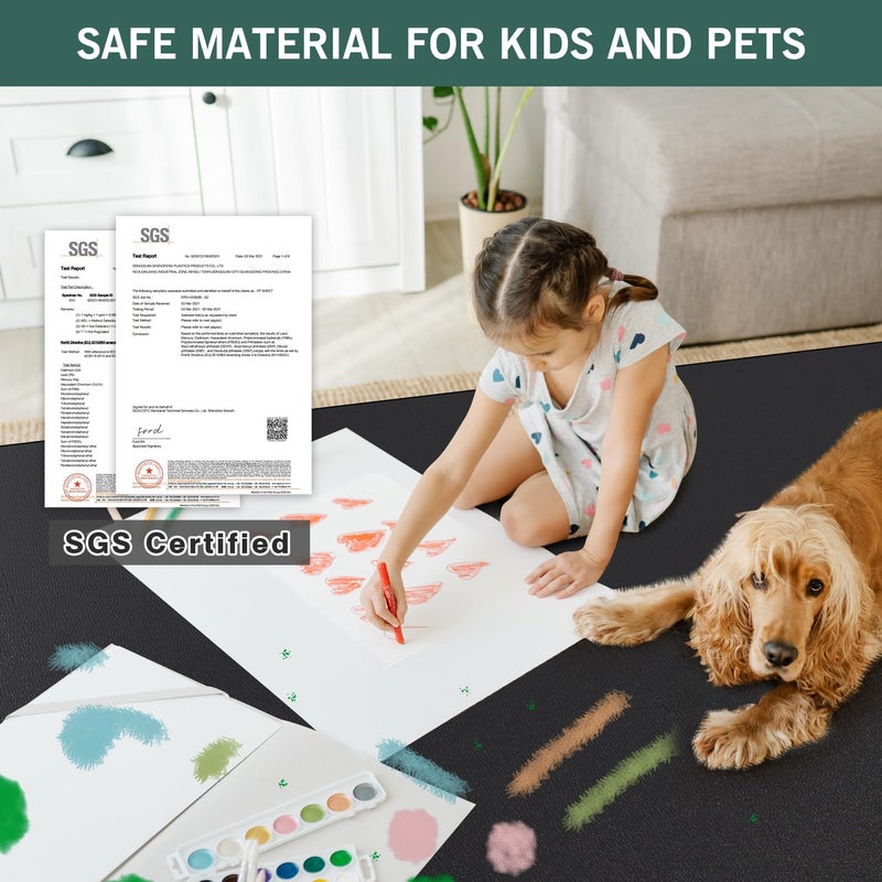 FURKIT Large Office Chair Mat for Carpet, 36"x 48" Anti-Slip Waterproof Desk Chair Mat for Rolling Chairs, Heavy Duty Vinyl Computer Floor Protector, Easy Glide Floor Mat for Work, Home Office, Gaming - Image 5