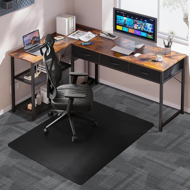 FURKIT Large Office Chair Mat for Carpet, 36"x 48" Anti-Slip Waterproof Desk Chair Mat for Rolling Chairs, Heavy Duty Vinyl Computer Floor Protector, Easy Glide Floor Mat for Work, Home Office, Gaming - Image 1