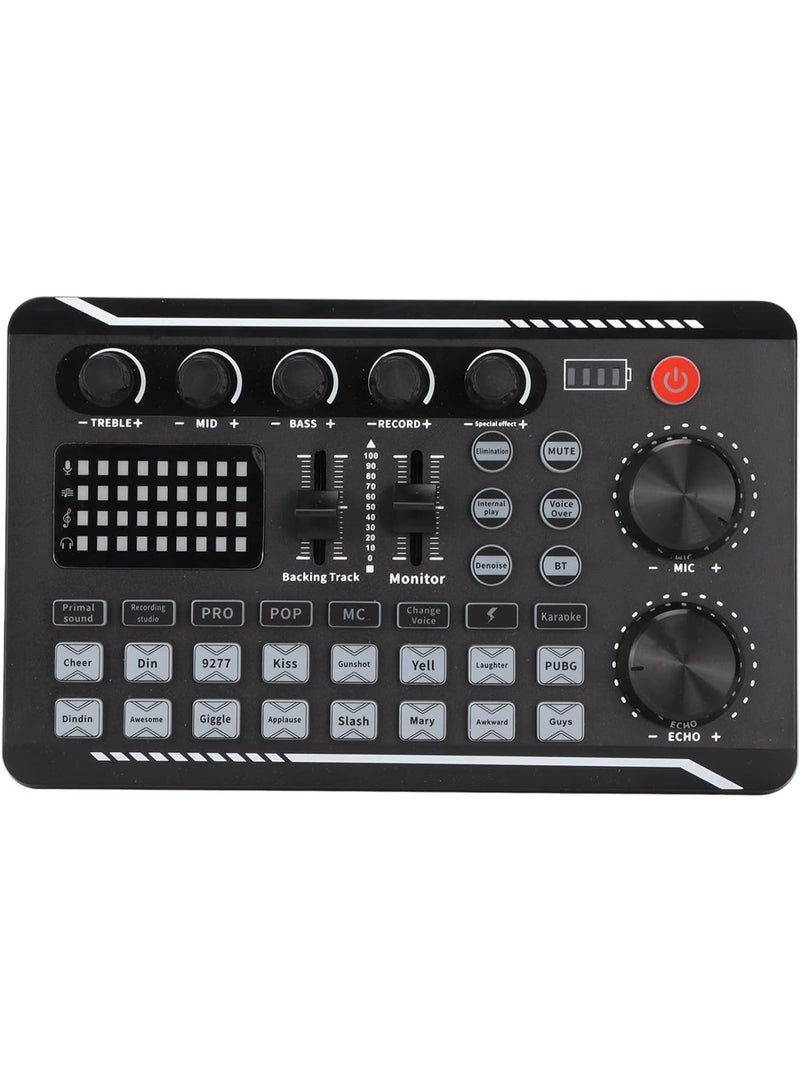 إلترازون F998 Live Sound Card – 16-Bit 44.1KHz Dual Channel Sound Mixer for PC & Mobile | Multifunctional Audio Interface with Voice Changer, Noise Reduction & Live FX | Ideal for Podcasting, Streaming, Gaming & Music Recording - Image 5