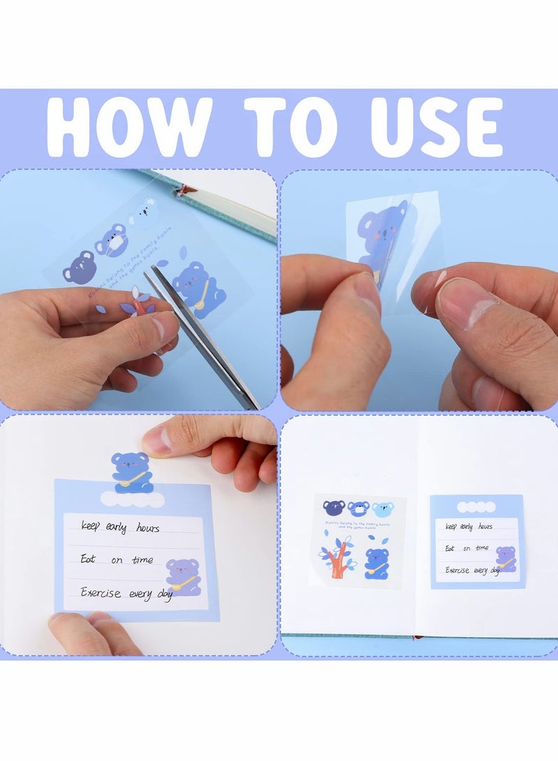 Y&D Cartoon Sticky Notes, Koala Animal Memo Note Paper with PVC Stickers, Creative Notepad for School Home Office Teachers and Students (3Pcs, 168 Sheets)  - Image 3