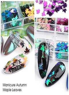 Jacknb Ors Fall Nail Art Stickers Maple Leaf Glitter Nail Sequins Autumn Glitter Nail Design Flakes Gold Maple Leaves Fall Glitter For Nails Decorations Holographic Acrylic Nails Glitters Accessories  - Image 4