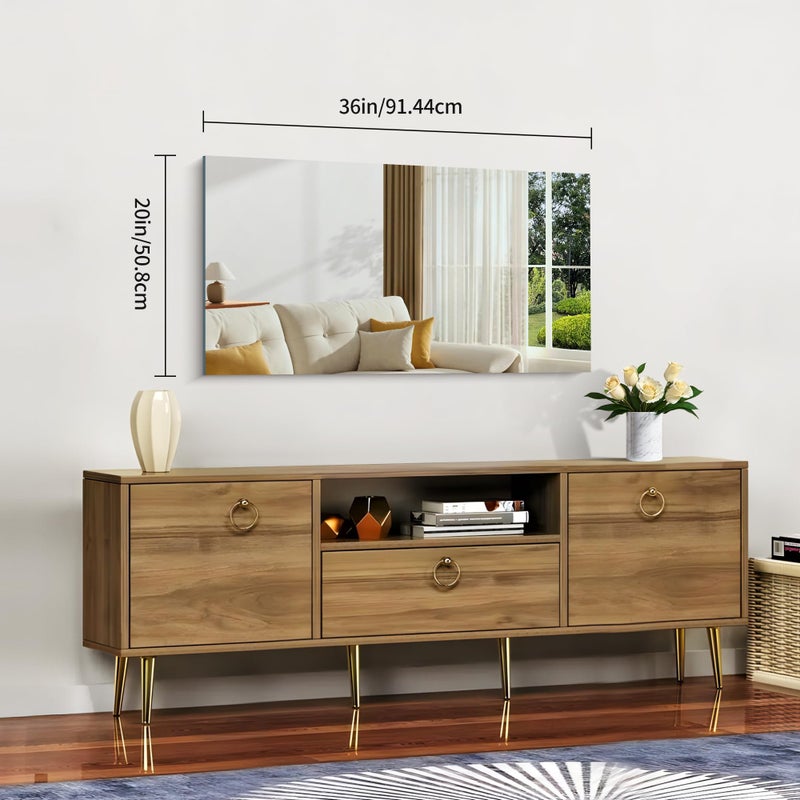 CILIBER Frameless Mirror, 20x36 Mirrors for Wall, Rectangle Bathroom Mirror for Over Sink, Frameless Vanity Mirror with Polished Edge, 3mm Tempered Glass, Hangs Horizontally or Vertically - Image 3