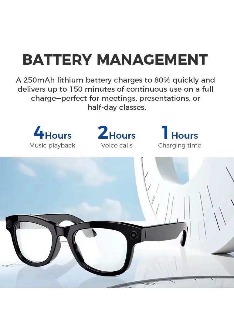 MOCOM M01 Smart AI Glasses 2025 – 500W 4K HD Video Recording, AI Voice Assistant with Real-Time Translation & ChatGPT, ENC Noise Cancelling Stereo Audio, WiFi 5GHz + Bluetooth 5.3 Smart Sunglasses, Anti-Blue Light & UV Protection Lenses, IPX5 Waterproof, 4H Battery, Hands-Free Music & Calls, Smart App Control, Sport, Travel & Daily Wear Unisex Smart Glasses - Image 3