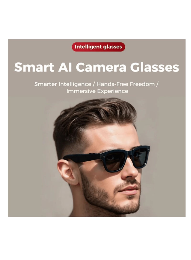 MOCOM M01 Smart AI Glasses 2025 – 500W 4K HD Video Recording, AI Voice Assistant with Real-Time Translation & ChatGPT, ENC Noise Cancelling Stereo Audio, WiFi 5GHz + Bluetooth 5.3 Smart Sunglasses, Anti-Blue Light & UV Protection Lenses, IPX5 Waterproof, 4H Battery, Hands-Free Music & Calls, Smart App Control, Sport, Travel & Daily Wear Unisex Smart Glasses - Image 2