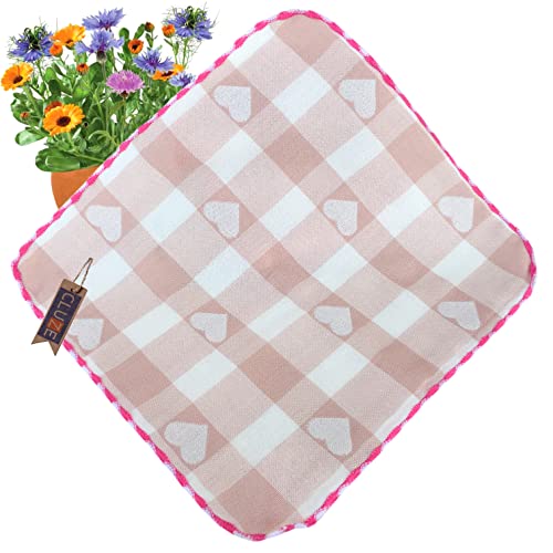 CLUZE Women Heart Printed Handkerchief - Cotton Hanky, Face Towel (Light Color) (Size 25x25 cm) (Pack Of 6 Pc) (6) - Image 3