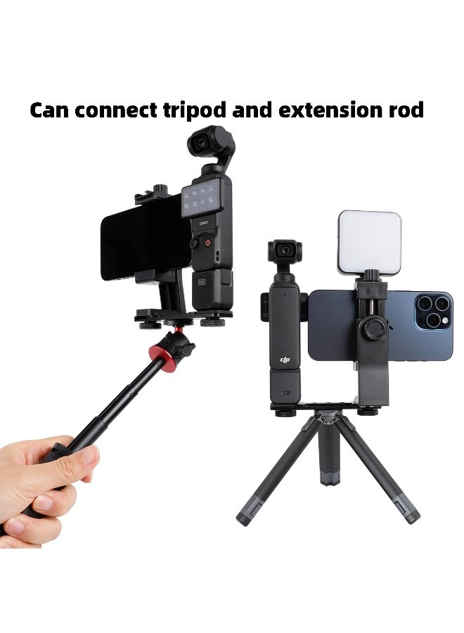 KISSUN Phone Holder for DJI Osmo Pocket 3, Cell Phone Mount Expansion Accessories with 1/4" Thread Hole Used with Tripod and Extension Rod - Image 3