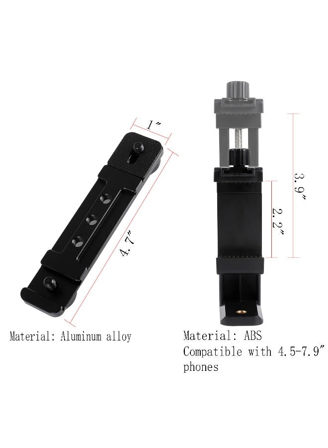 KISSUN Phone Holder for DJI Osmo Pocket 3, Cell Phone Mount Expansion Accessories with 1/4" Thread Hole Used with Tripod and Extension Rod - Image 5