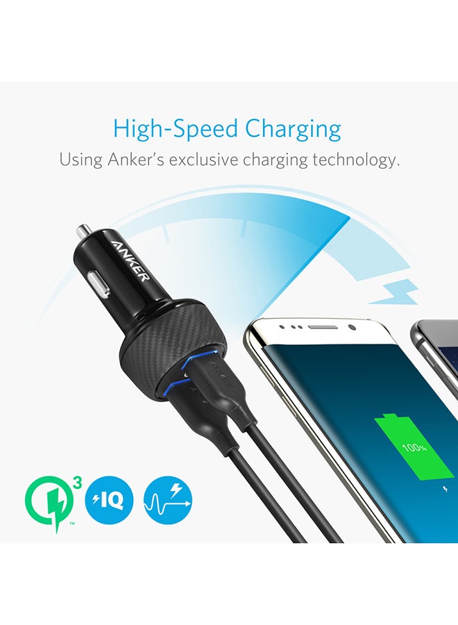 Anker Car Charger,  Quick Charge 3.0 39W Dual USB Car Charger Adapter, PowerDrive Speed 2 for Galaxy S10/S9/S8/S7/S6/Plus, Note 9, Poweriq for iPhone 14/13/12/11/XS/Max/XR/X/8/7, Ipad Pro, LG, Nexus, and More - Image 3
