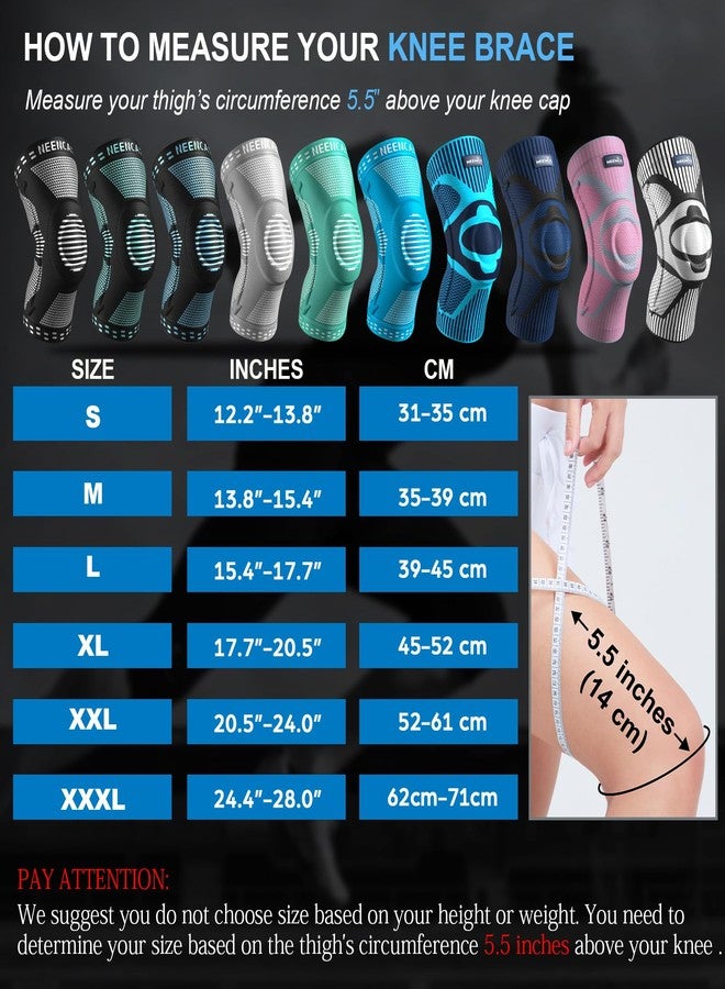 NEENCA Professional Knee Brace Compression Sleeve - Best Knee Pads Knee Braces for Men Women, Medical Grade knee sleeves support for Meniscus Tear, Arthritis, Joint Pain Relief, Sports Injury Recovery - Image 5