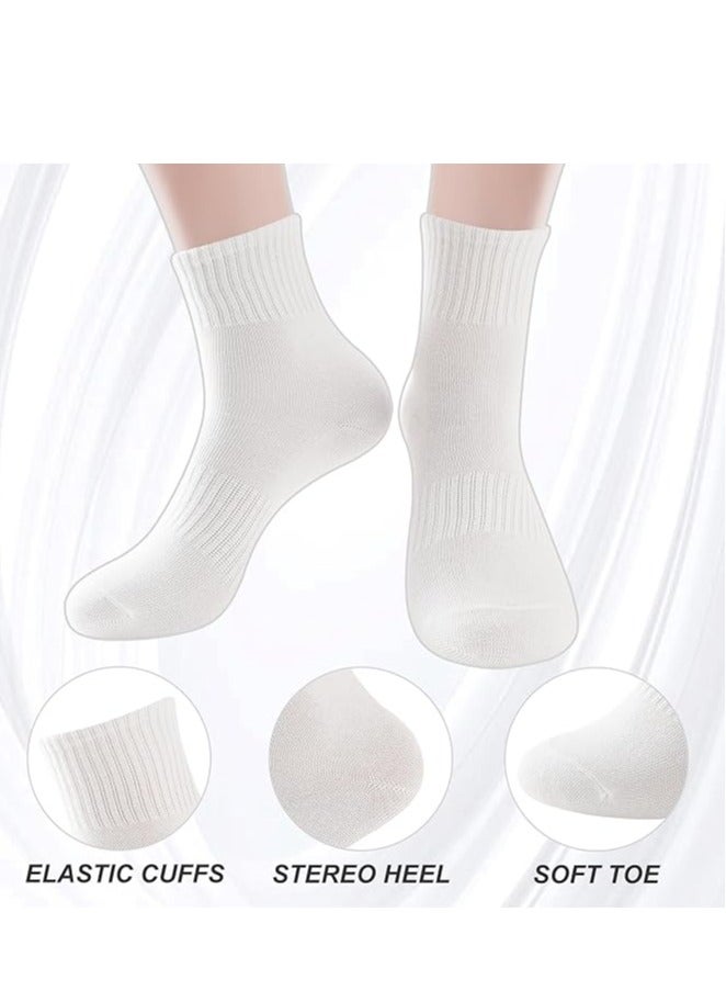 Vparty 6-Pair Kids Crew Socks Set – White and Black Cotton Athletic Dress Socks for Boys and Girls, Ideal for School Uniforms and Casual Outfits.  - Image 3