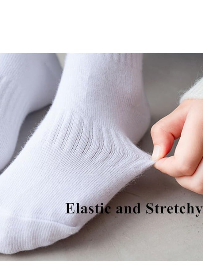 Vparty 6-Pair Kids Crew Socks Set – White and Black Cotton Athletic Dress Socks for Boys and Girls, Ideal for School Uniforms and Casual Outfits.  - Image 2