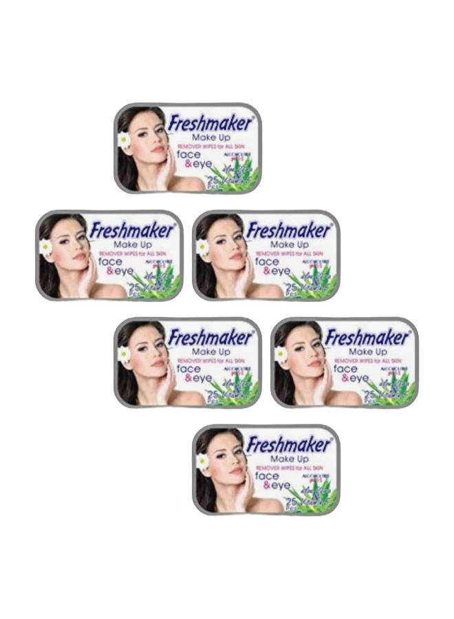 Freshmaker Vitamin E And Aloe Vera Makeup Remover Wipes 25 Wipes Bundle 6 pieces - Image 1