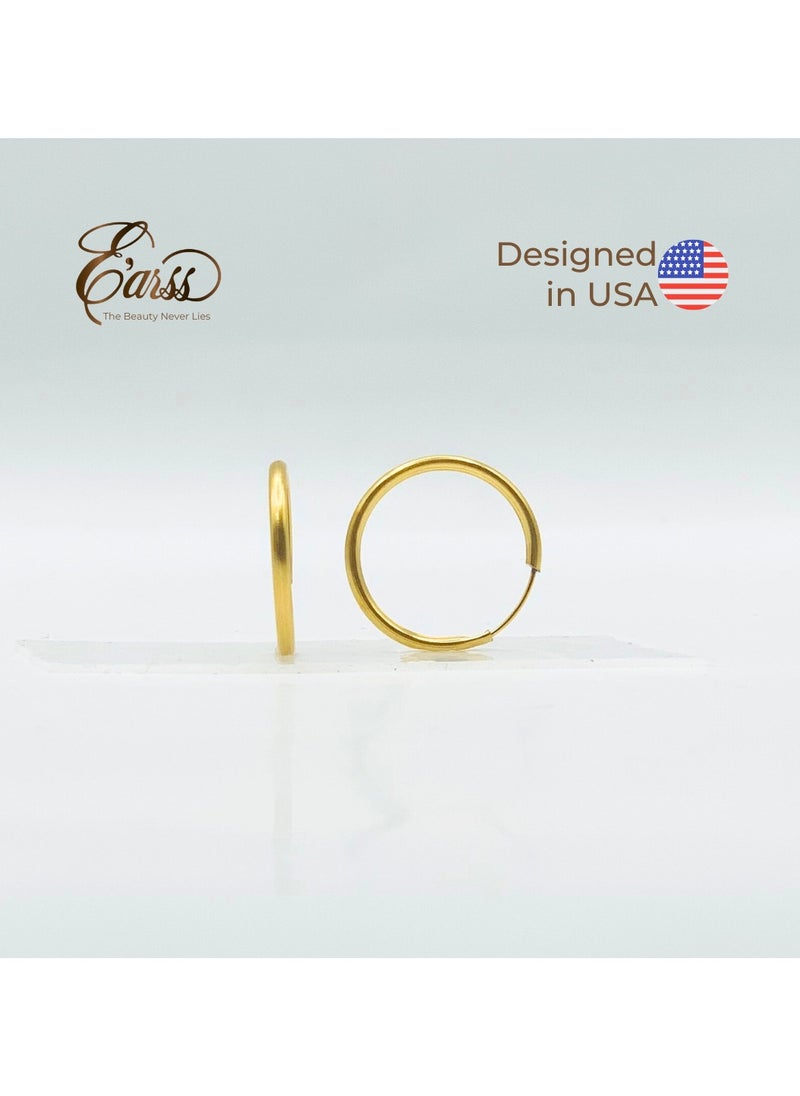 Earss 1/2 Endless Hoop Gold Earring | Stainless Steel | 18K Gold Plated  - Image 2
