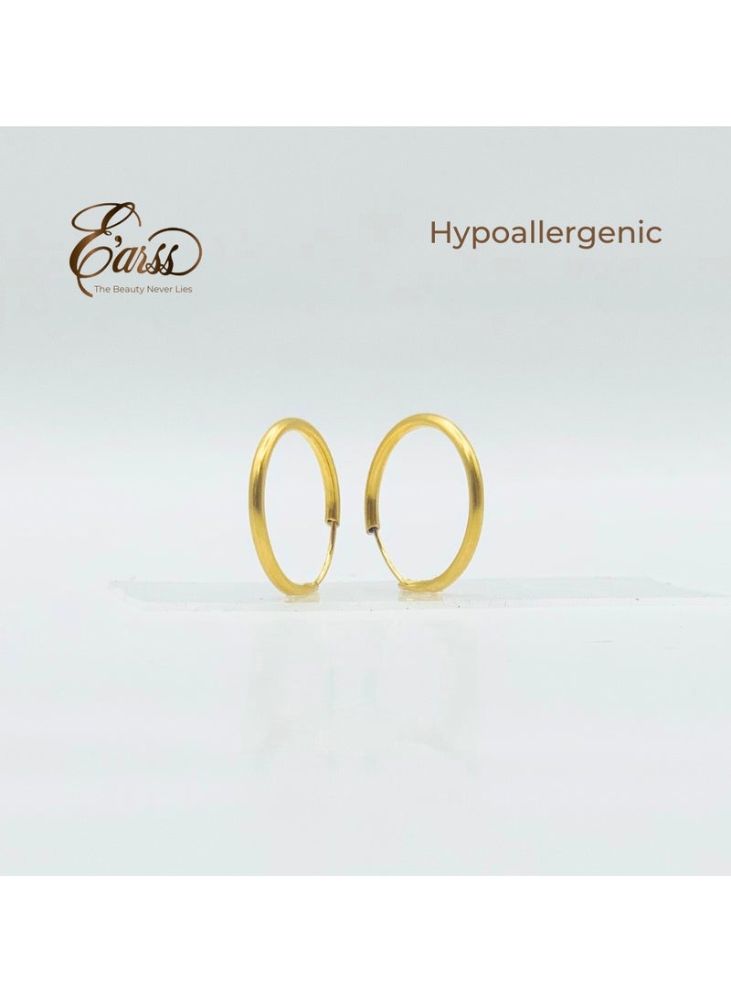 Earss 1/2 Endless Hoop Gold Earring | Stainless Steel | 18K Gold Plated  - Image 3