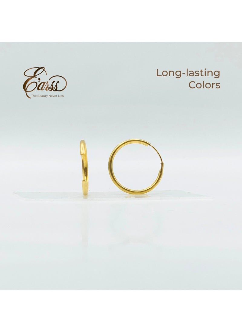 Earss 1/2 Endless Hoop Gold Earring | Stainless Steel | 18K Gold Plated  - Image 4